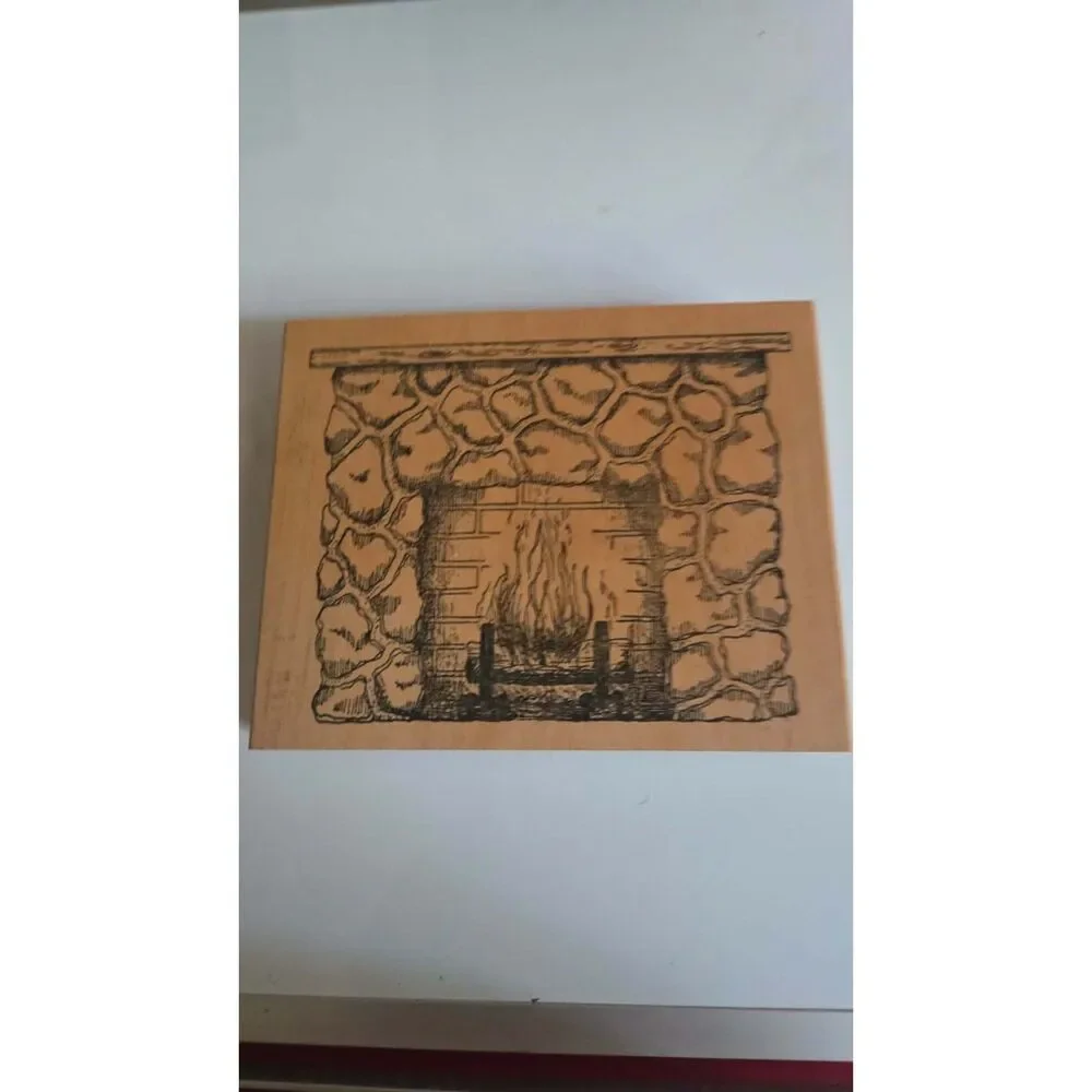Vintage Stonefire place rubber stamp wood mount peddler's pack stampworks 1995